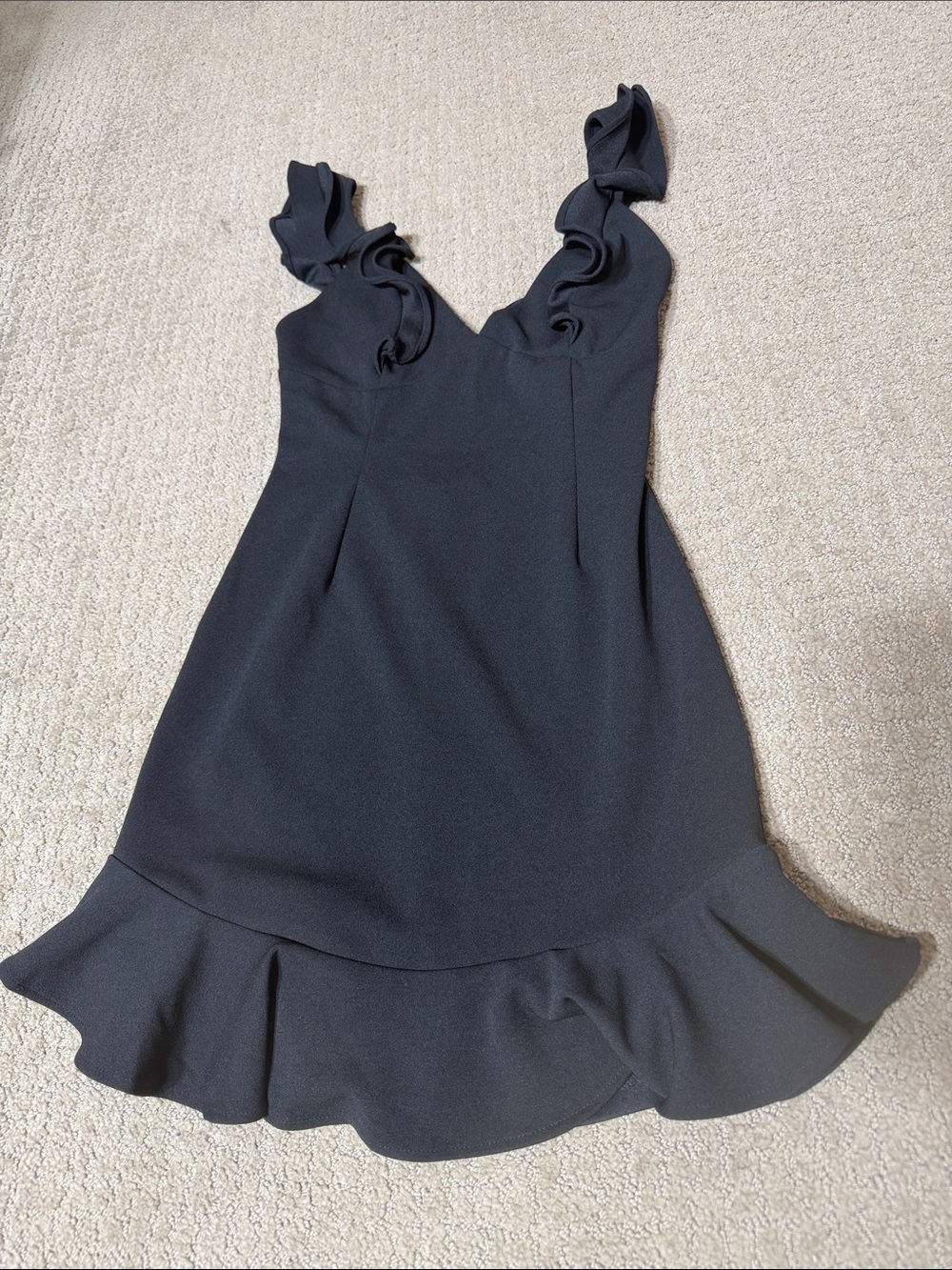 Selfie Leslie Women's Black Ruffle-Trim Dress